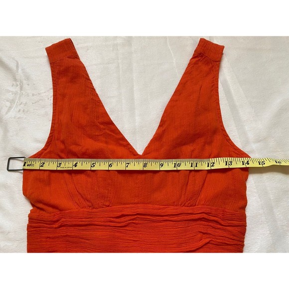 Edme & Esyllte Anthropologie Orange Sleeveless V-Neck Lined Maxi Dress Sz 0 - Picture 6 of 11